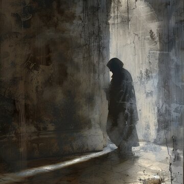 Shadows of forgotten ancestors. AI generative.