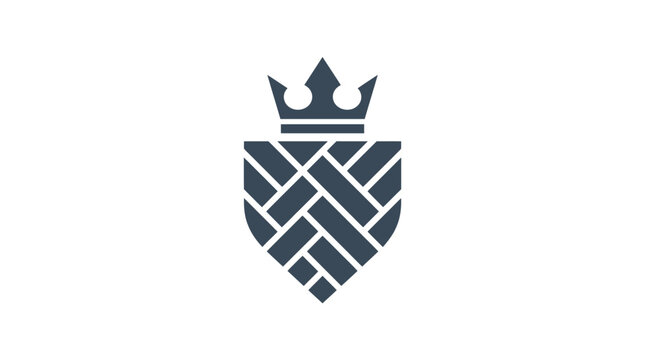 Crown on a shield emblem icon.