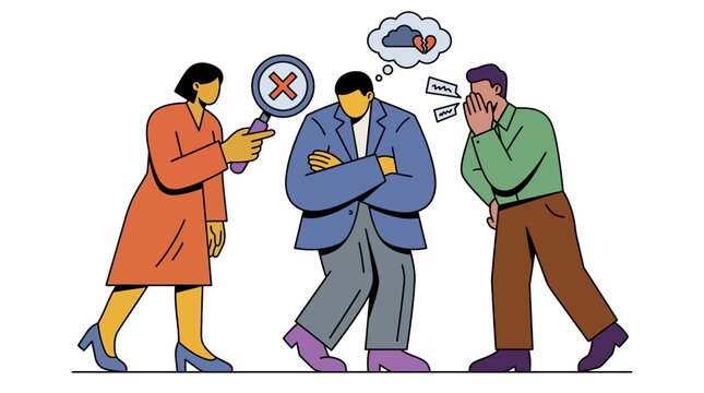 People in conflict with disagreement and anger.