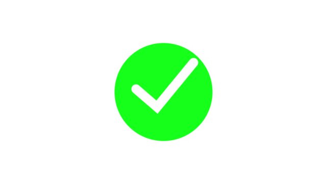 check mark animation icon tick sign accept select confirm correct agree animated. successful symbol, check mark, tick mark. and 4k video 