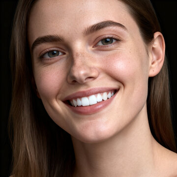 Young female face portrait with beautiful soft skin