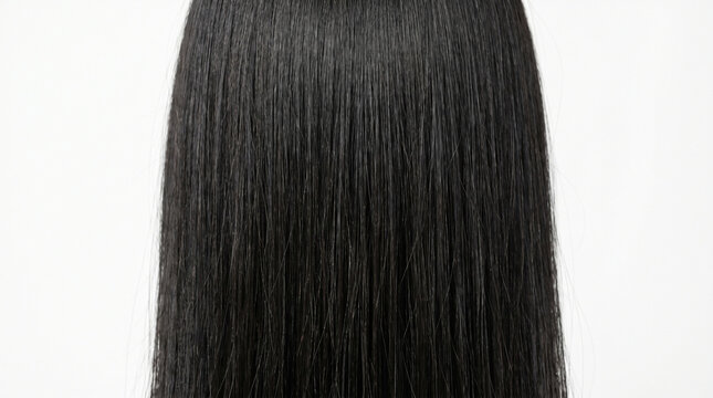 Close Up of The Bottom Edge of Long Straight Black Hair