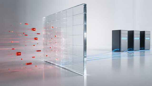 Abstract Firewall Barrier Protecting Business Network From Data Threats