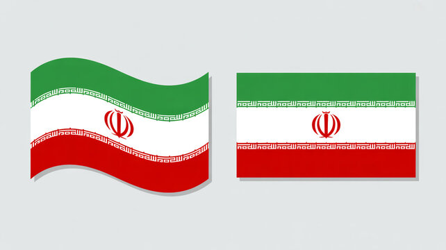 Iranian flag waving in the wind with text in persian language national patriotism identity politics government sovereignty independence