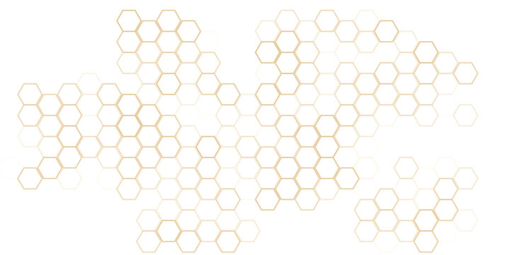  abstract yellow fill and outline honeycomb pattern vector graphic.