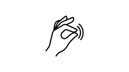 Hand Pinching Fingers Gesture Line Art Icon. © Siap