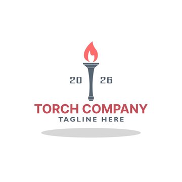 The torch logo  icon with shadow