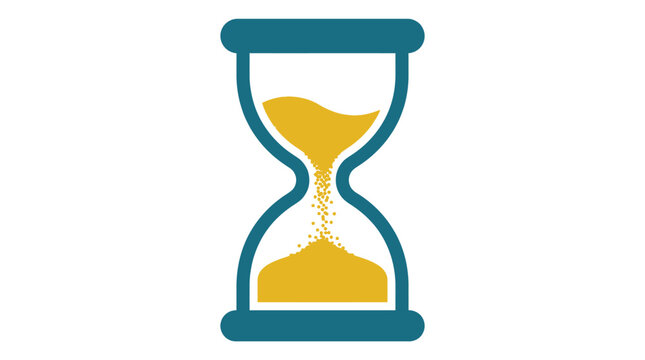 A simple illustration of an hourglass.