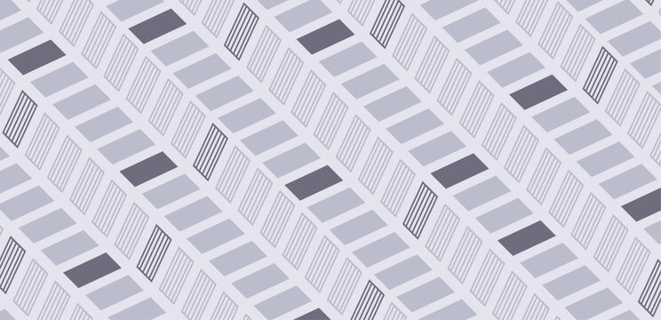 Abstract geometric background with repeating herringbone pattern in shades of grey and white.
