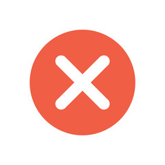 Fototapeta premium Red Cross Symbol. A stark red circle containing a bold white cross, this symbol is universally recognized for prohibition, error, or cancellation. It's a simple yet powerful graphic element.