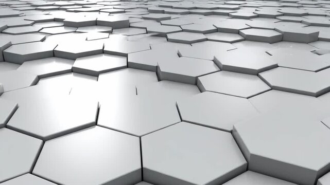3d Hexagon polygonal seamless vector pattern, white geometric business background