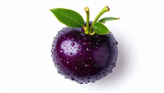 Fresh ripe jamun fruit isolated on white background