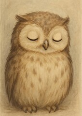Fototapeta premium Serene owl in slumber