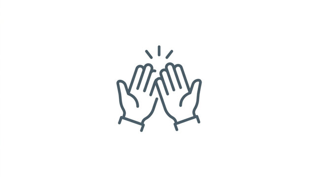 Two hands clapping together in celebration or applause.