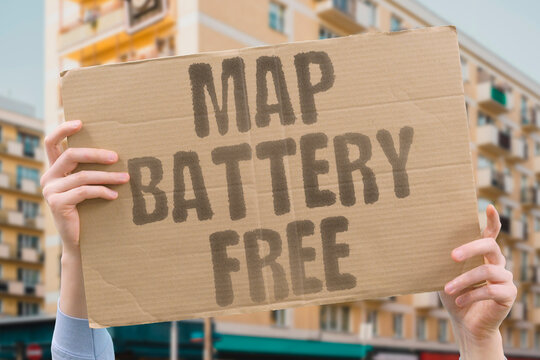 "Map battery free" No charging needed for paper maps. NEEDED, CHARGING, PAPER, MAP, BATTERY.