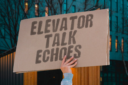 "Elevator talk echoes" Conversations linger after doors close. LINGER, DOORS, CLOSE, ELEVATOR, TALK.