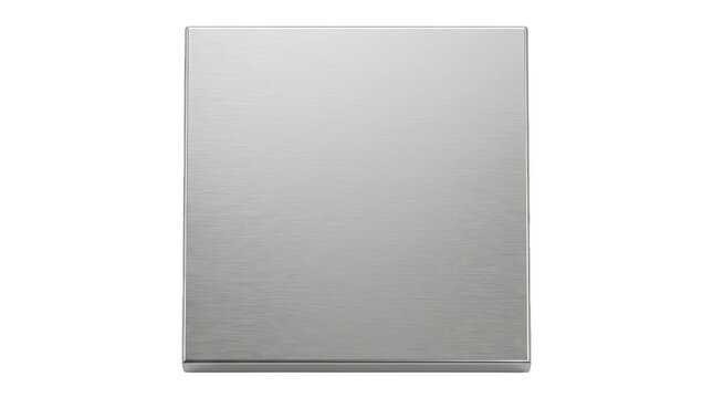 Minimalist metallic gray square panel with seamless matte finish.