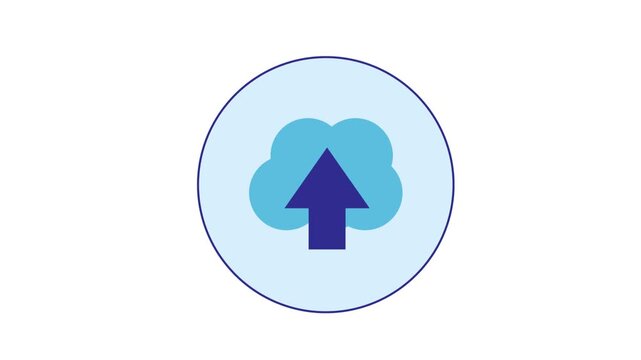 Upload Animation Icon Flat Design