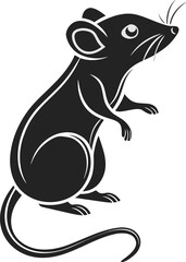 Obraz premium WebMinimalist Mouse Illustration – Stylized Black and White Standing Silhouette