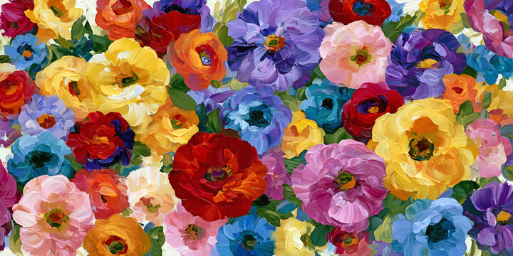 The Garden That Bursts Into a Symphony of Painted Bloom, ai generated.