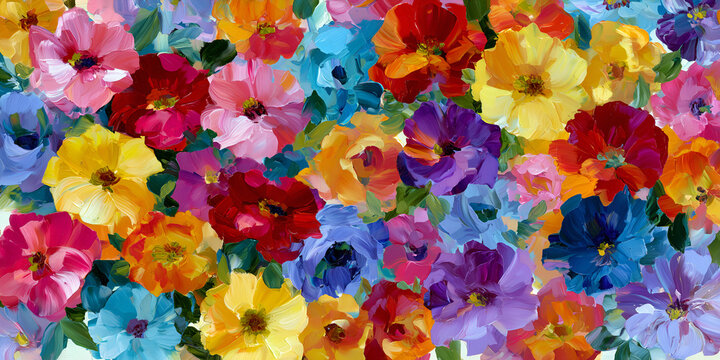 The Garden That Bursts Into a Symphony of Painted Bloom, ai generated.