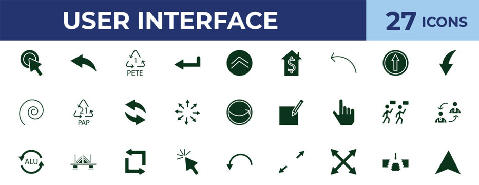filled user interface icons set - 1 pete, key up, make, gap. editable vector for web and mobile ui