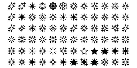 Collection of Black Snowflake Icons. © LAILA