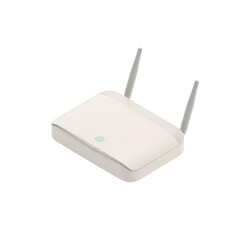 Fototapeta premium White wifi router with two antennas on a plain transparent background