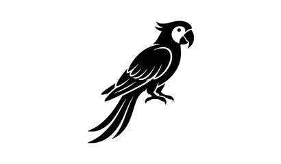 Fototapeta premium Tropical Parrot Silhouette Vector Illustration Minimal Bird Logo Icon