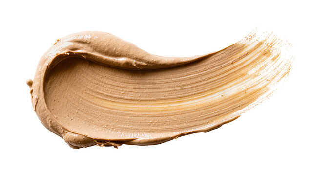 Isolated beauty product stroke, creamy makeup texture, foundation swatch or face cream sample.