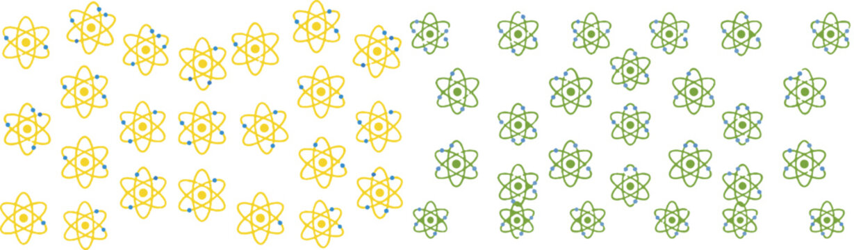 Halloween ghostly atomic pattern background