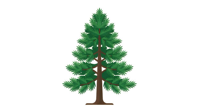 CAD tree lines Pine tree, green conifer, evergreen illustration, tree icon VECTOR