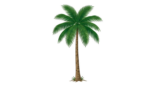 CAD tree lines Palm tree, tropical green palm, isolated palm tree, white background VECTOR