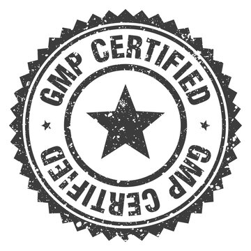 gmp certified black grunge round stamp. gmp certified stamp