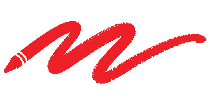 Red crayon scribble illustration and art design element