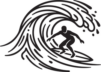 Fototapeta premium Black curved lines on white background