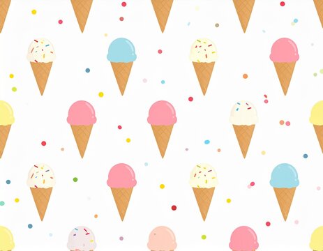 ice cream seamless pattern