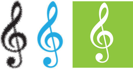 Elegant Treble Clef Music Note Vector Illustration with Musical Symbols Silver and Gold Design Elements for Melody Sound Icon and Creative Art Composition © Apurba