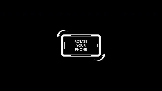 Animated phone rotate with auto rotate smartphone screen icon, 4K Motion graphics
