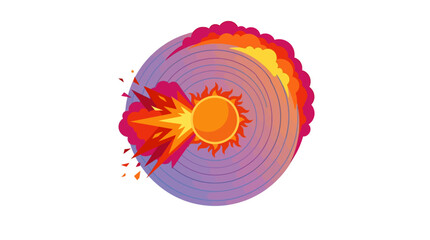 Meteor Impact Planet Vector Illustration © ahmad