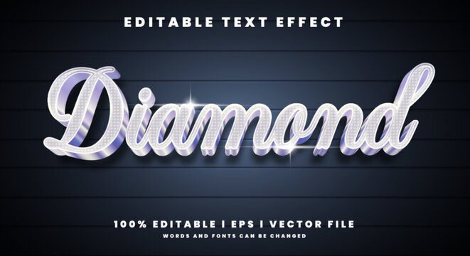 Editable diamond 3d text effects