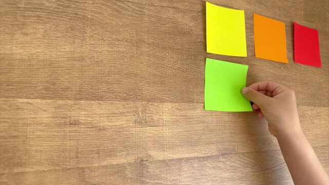 Child Places a Yellow-Green Origami Square in a Regular Grid Pattern, Fourth Piece, 4K