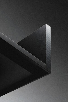 Abstract Minimalist Geometric Corner Structure with Grainy Texture 3D Render Background