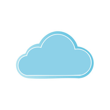 Flat vector cloud icon on transparent background