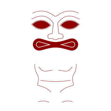 Minimalist stylized face and torso vector illustration