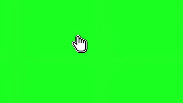 Cursor, a white hand icon with black outline on a green background pointing to the right with index finger