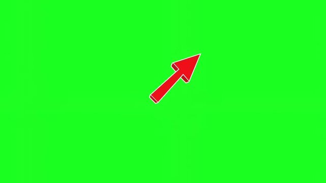 Cursor, a red arrow pointing upwards on a green background, symbolizing growth and direction