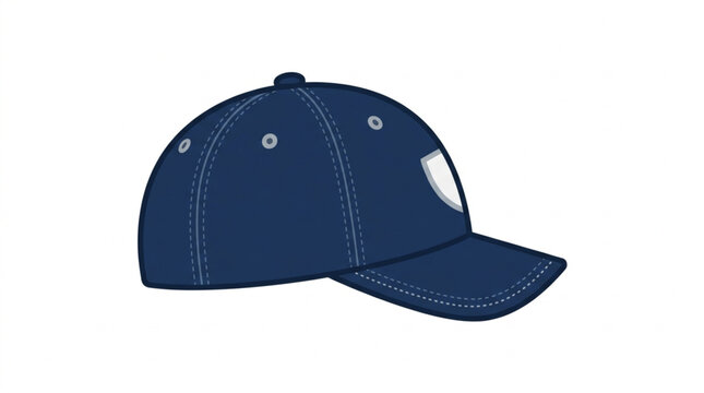 Blue baseball cap vector illustration isolated on white background 