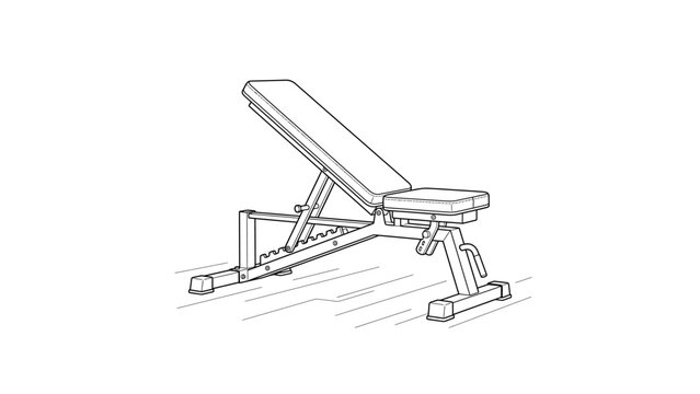 Adjustable Weight Bench Vector Illustration