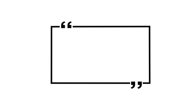 Minimalist black quote box frame animation with smooth motion for text overlay, social media digital marketing, and creative editorial projects